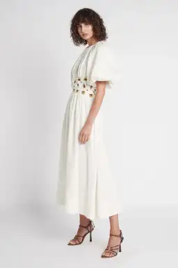 Aje Virtuous Asymmetric Midi Dress White Size 10 for rent on The Volte - image 2