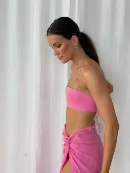 Natalie Rolt Kylie Crop Size 0 & Kaia Skirt Size 1 Set Pink for rent on The Volte - image 5