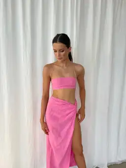 Natalie Rolt Kylie Crop Size 0 & Kaia Skirt Size 1 Set Pink for rent on The Volte - image 4