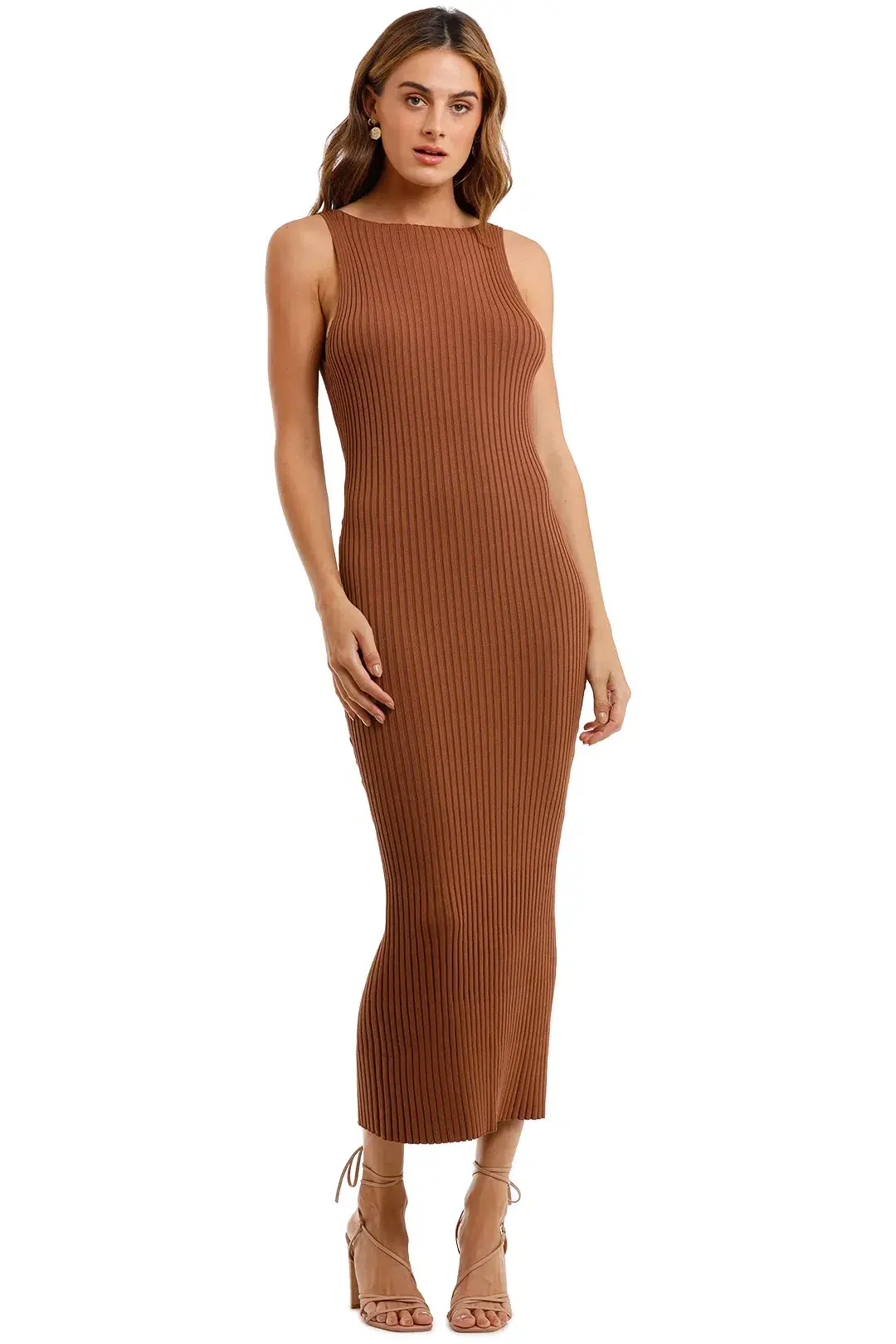 Bec & Bridge Déjà Vu Midi Dress Brown Size 6 for rent on The Volte - main image