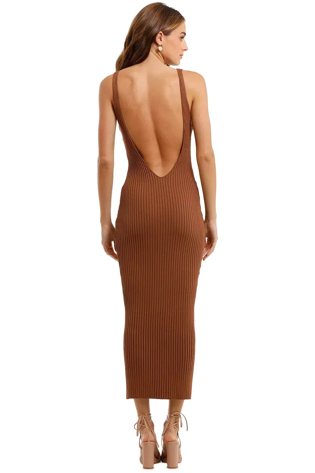 Bec & Bridge Déjà Vu Midi Dress Brown Size 6 for rent on The Volte - main image