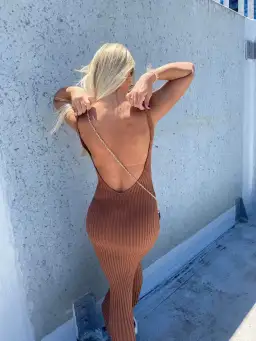 Bec & Bridge Déjà Vu Midi Dress Brown Size 6 for rent on The Volte - image 6