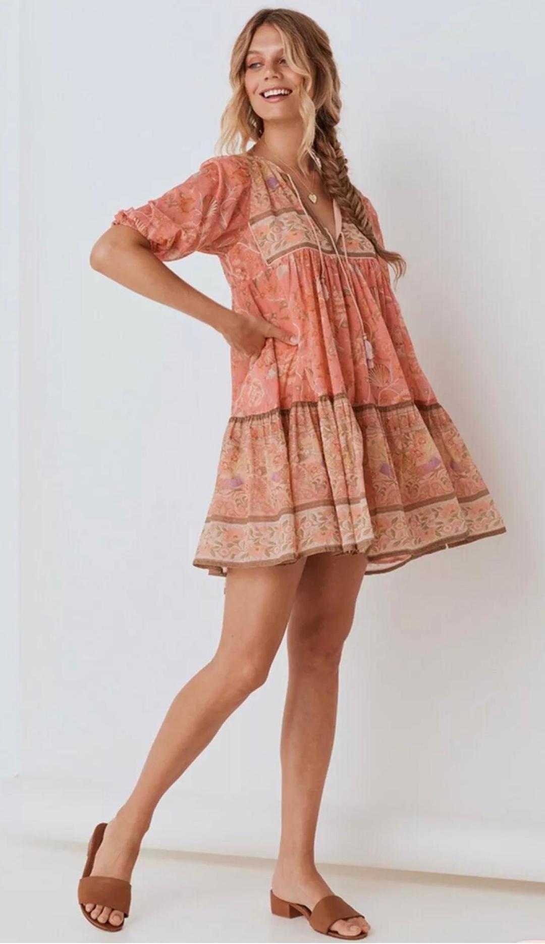 Spell & The Gypsy Seashell Boho Mini Dress Size 6 for rent on The Volte - main image