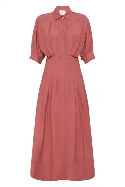 Aje Nova Shirt Midi Dress Dusty Rose Size 8 for rent on The Volte - image 4