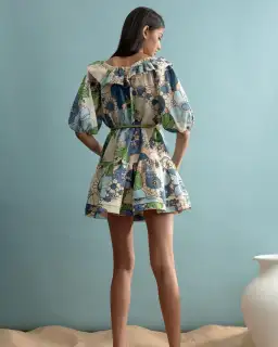 Alemais Farrah Ruffle Mini Dress Print Size 14