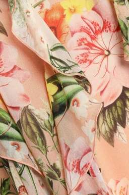 Nicholas Cold-shoulder ruffled floral-print silk crepe de chine midi dress