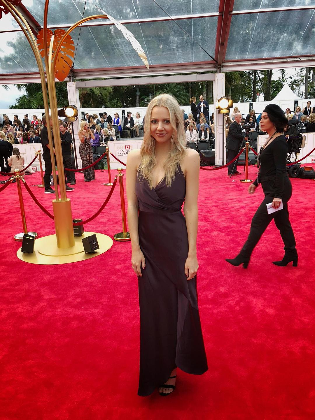 C/MEO Collective No Less Gown Aubergine Size 4 for rent on The Volte - main image