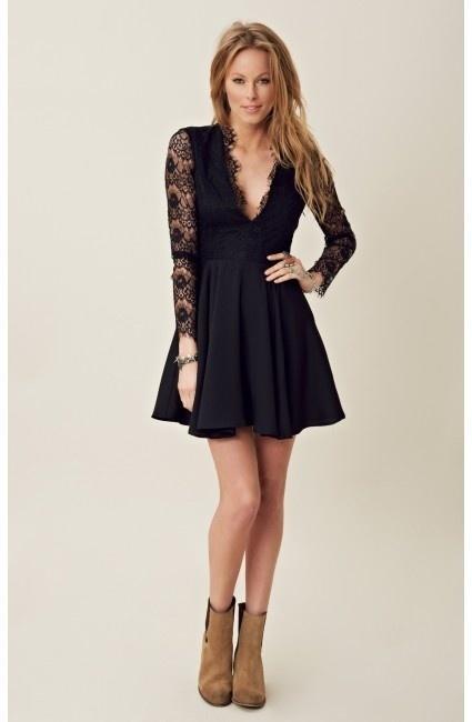 Keepsake Need Your Love Long Sleeve Dress Black Size 6 for rent on The Volte - main image