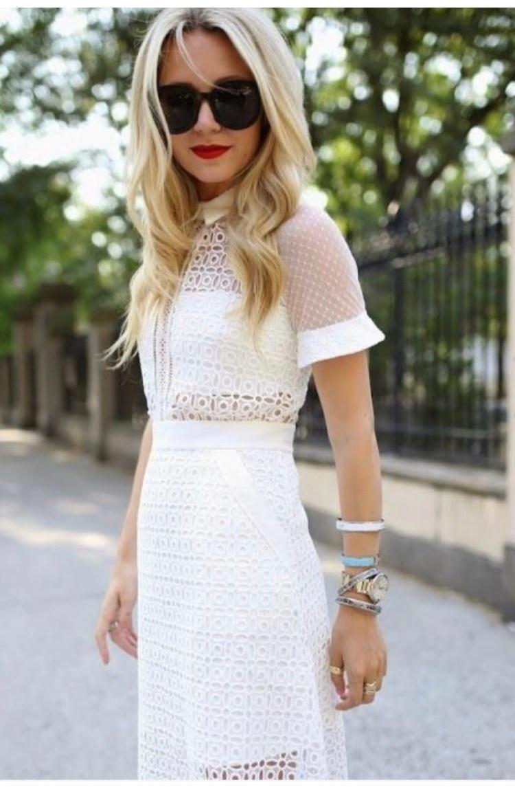 Self Portrait Pattern Play Lace Dress White Size 6 for rent on The Volte - main image