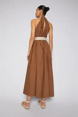 Scanlan Theodore Cotton Strapping Dress With Belt Brown Size 6 for rent on The Volte - image 3