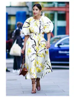 Aje Mimosa Cut-out Midi Dress In Wattle Print Size 8