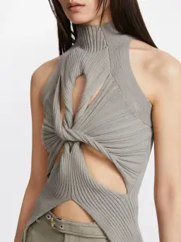 Dion Lee Muscular Twist Tank Stone Grey Size 6 for rent on The Volte - image 2