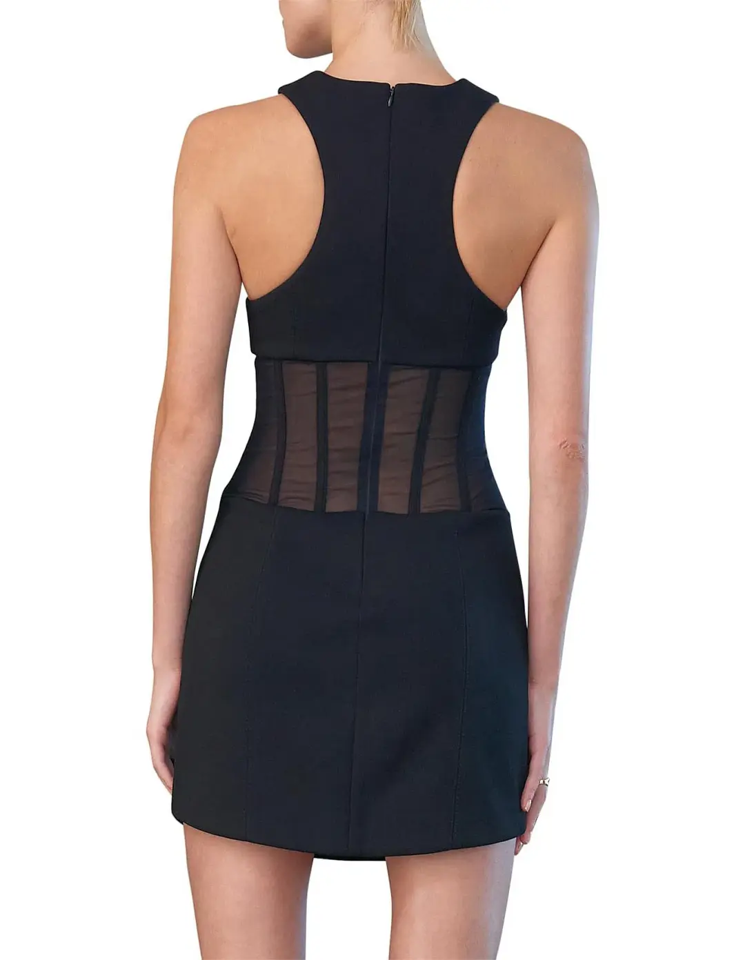 Misha Coco Bonded Crepe Mini Dress Black Size 10/M for rent on The Volte - main image