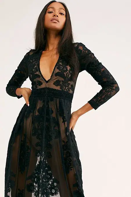 For Love & Lemons Temecula Maxi Dress Black Size M for rent on The Volte - main image