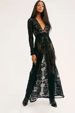 For Love & Lemons Temecula Maxi Dress Black Size M for rent on The Volte - image 1