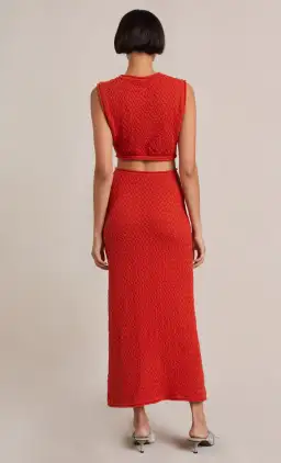 Bec & Bridge Effie Knit Cut Out Maxi Dress Red Size 14 for rent on The Volte - image 3