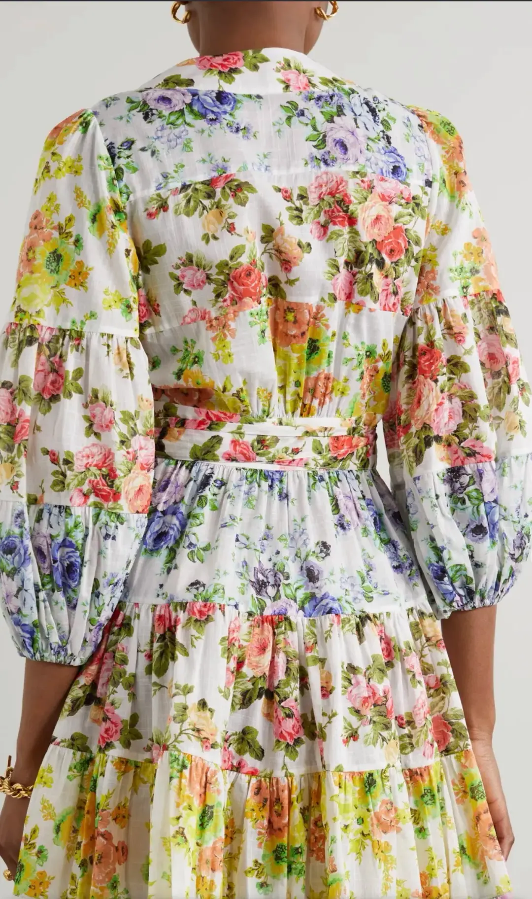 Zimmermann Net-Sustain Tiered Organic Linen Mini Wrap Dress Floral Size 1 / AU 10 for rent on The Volte - main image