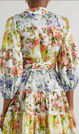 Zimmermann Net-Sustain Tiered Organic Linen Mini Wrap Dress Floral Size 1 / AU 10 for rent on The Volte - image 3