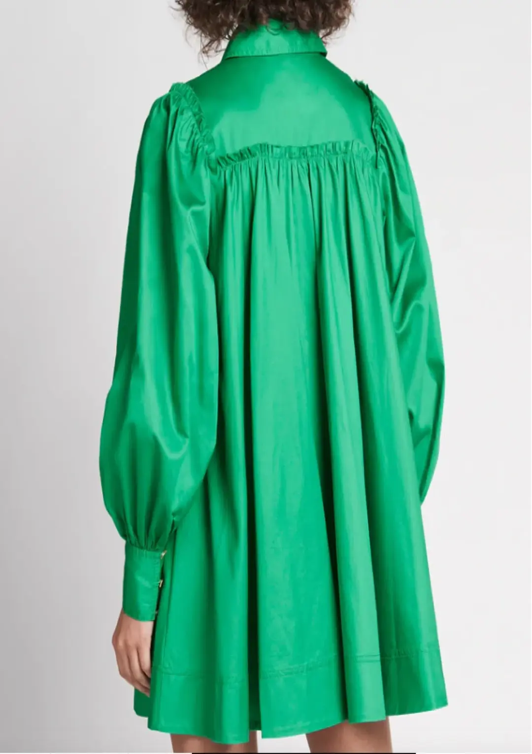 Aje Tidal Tucked Smock Mini Dress Green Size 10 for rent on The Volte - main image