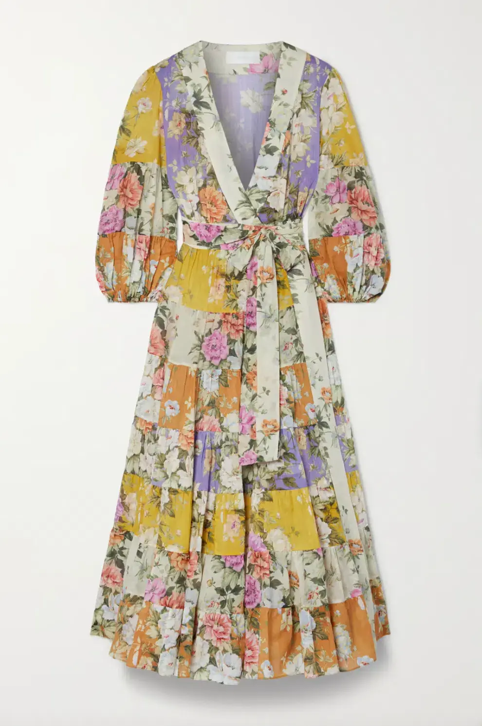 Zimmermann Pattie Wrap Midi Wrap Dress Print Size 4 for rent on The Volte - main image