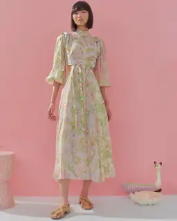 Alemais Marta Cutout Midi Dress Print Size 8