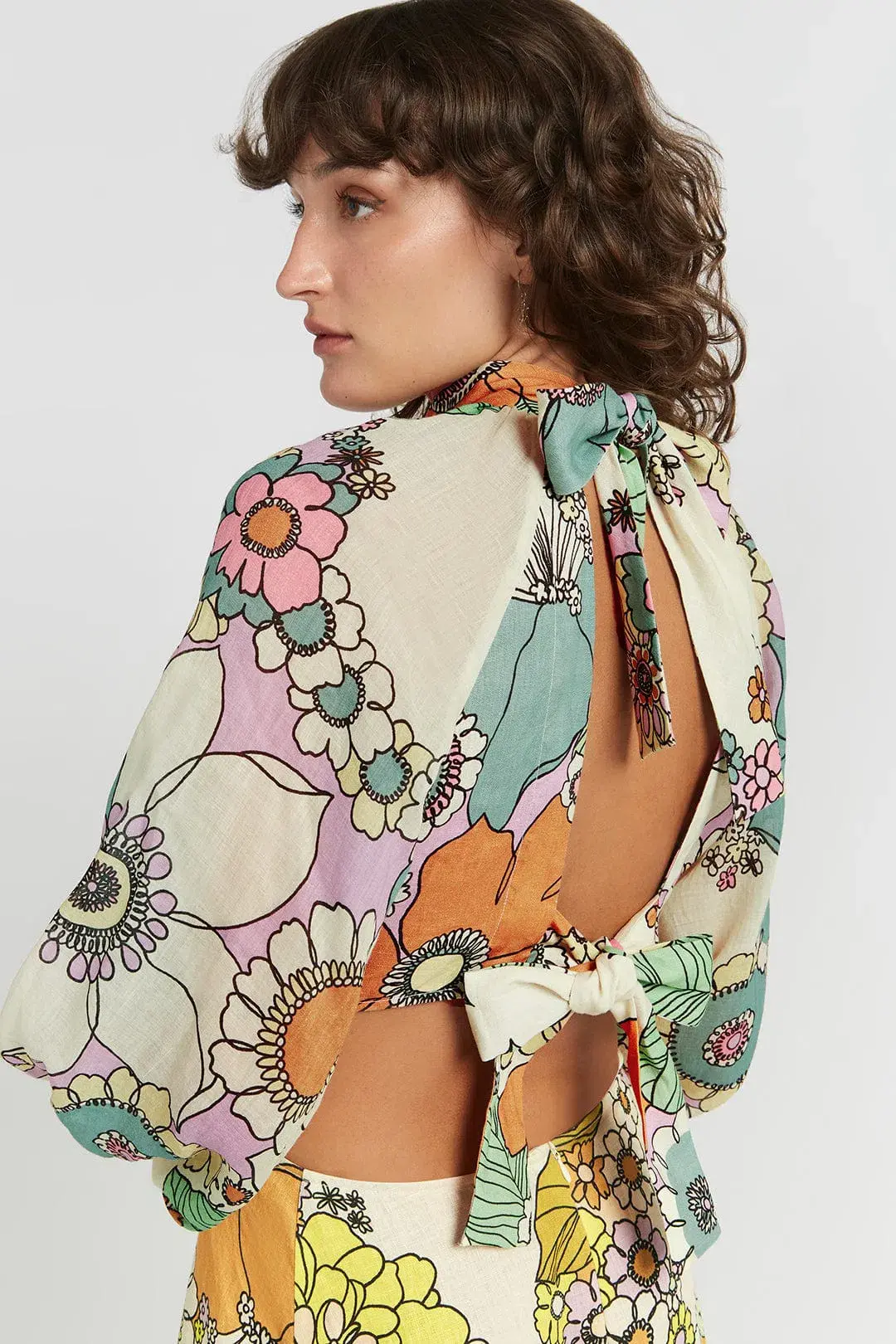 Alemais Farrah Cut Out Midi Dress Print Size 10 - Image 4