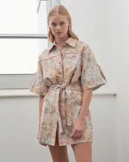 Alemais Patricia Mini Shirt Dress Print Size 6 for rent on The Volte - image 1