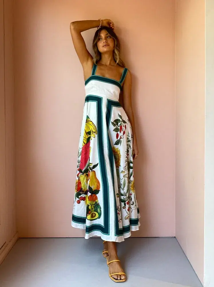 Alemais Frutta Midi Sundress in Multi Size 6 for rent on The Volte - main image