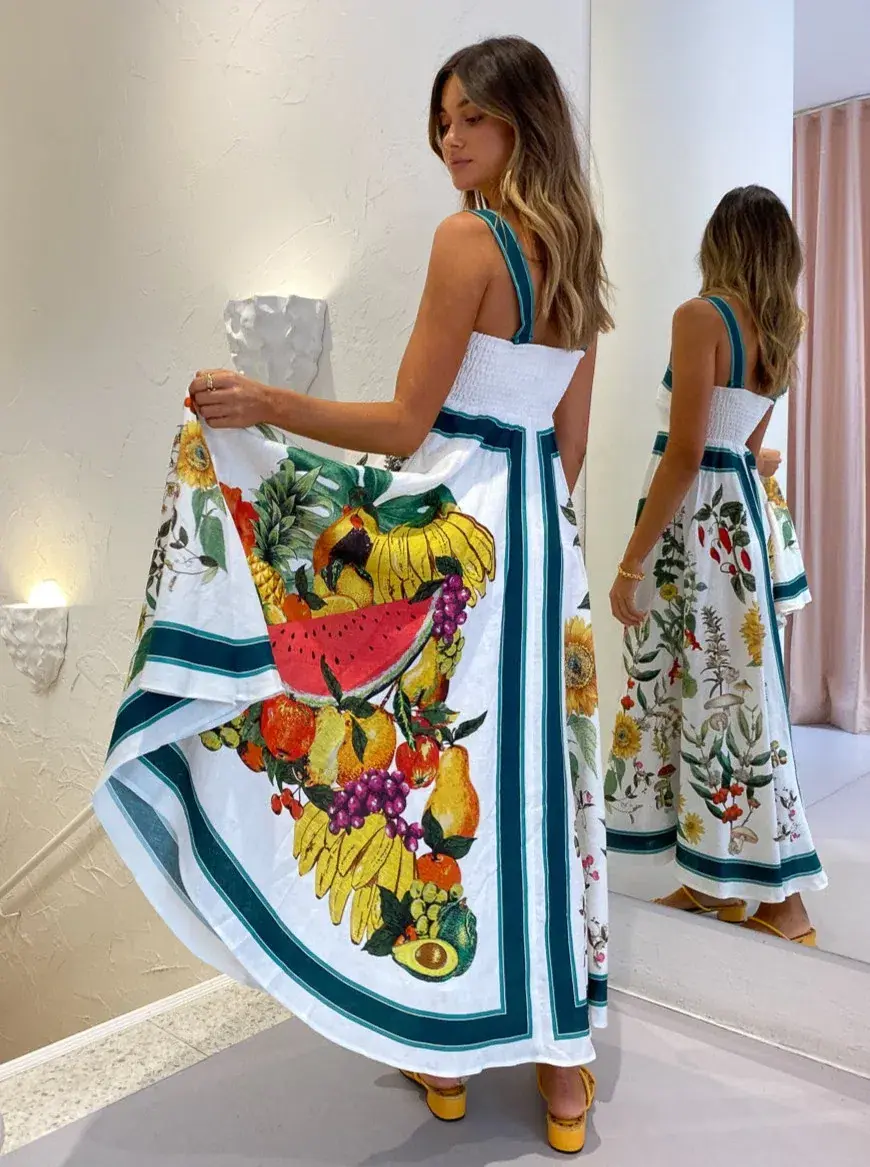 Alemais Frutta Midi Sundress in Multi Size 6 for rent on The Volte - main image