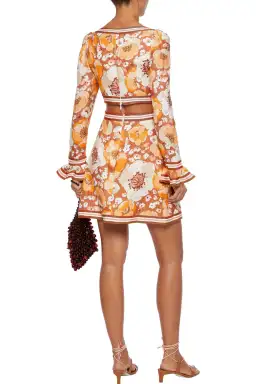 Zimmermann Super Eight Mini Dress Print Size 0 for rent on The Volte - image 2