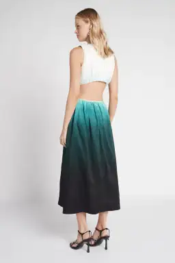 Aje Cosmos Cutout Midi Dress Teal Ombre Size 8 for rent on The Volte - image 4