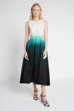 Aje Cosmos Cutout Midi Dress Teal Ombre Size 8 for rent on The Volte - image 1