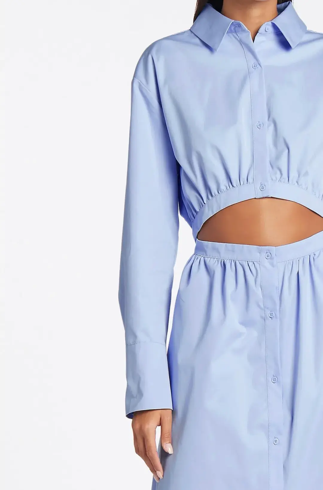 Sir the Label Ilkin Deconstructed Shirt Dress Blue Size 8 for rent on The Volte - main image