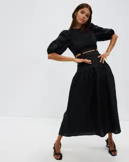 AERE Button Detail Maxi Dress for rent on The Volte - image 1