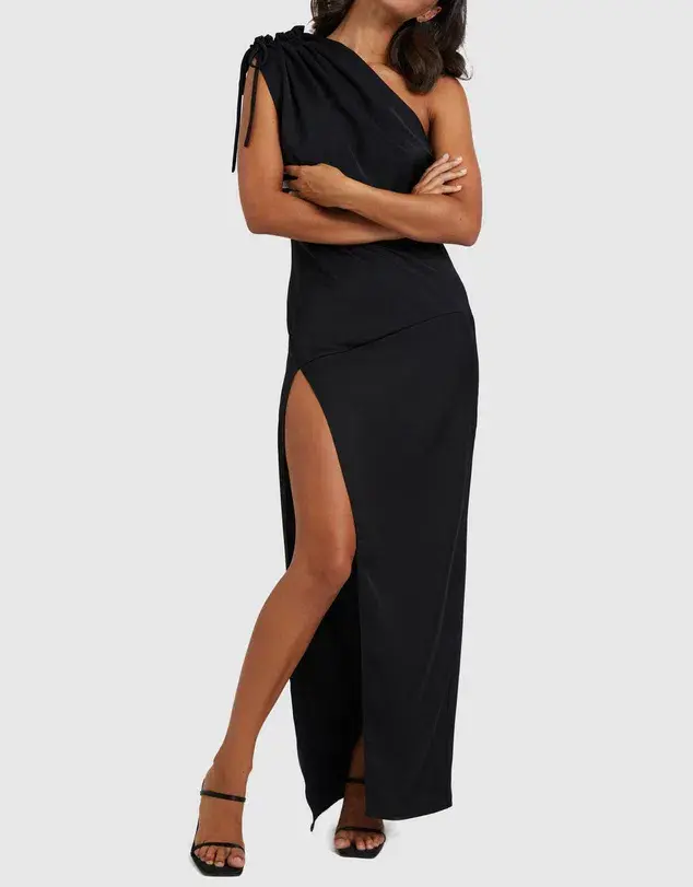 By Johnny One Shoulder Jasmine Dress Black Size 6 - Image 1