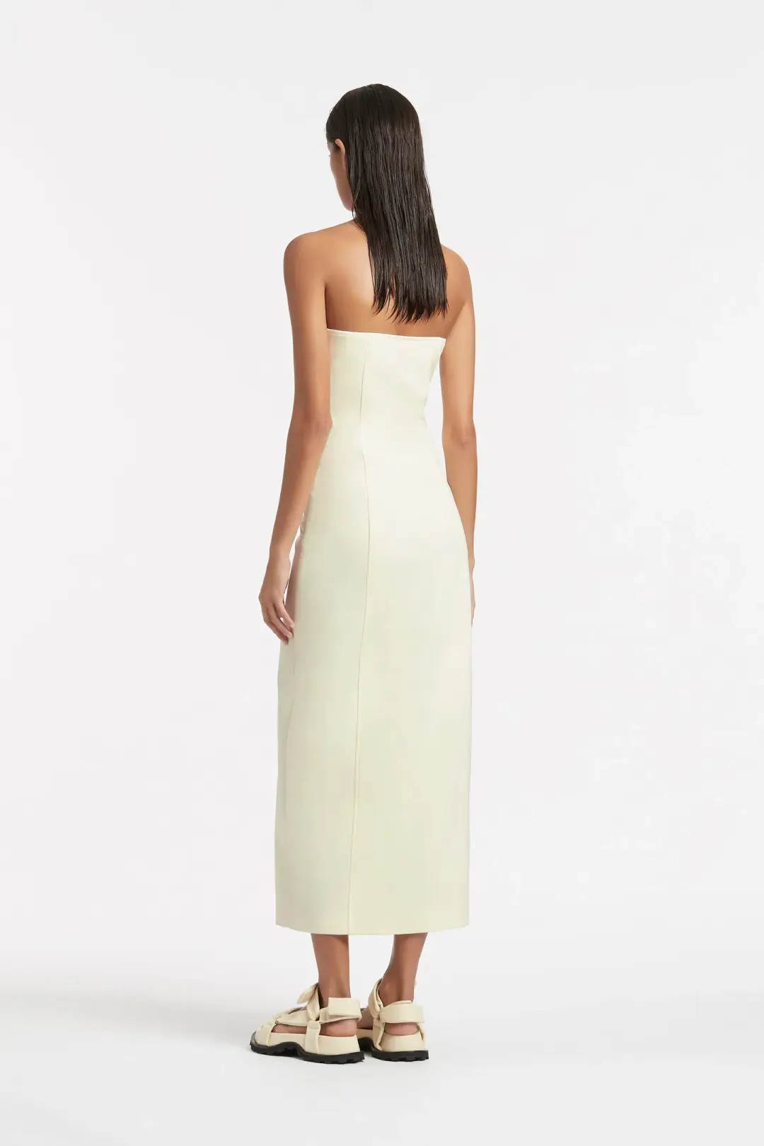 Sir The Label Marco Structured Midi Dress In Lemon Yellow Size 1 / AU 8 for rent on The Volte - main image