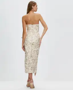 Bariano Adelina Metallic Midi Dress Gold Size 10 for rent on The Volte - image 4