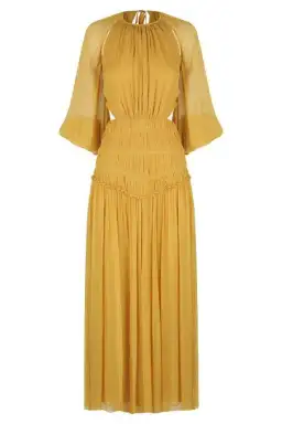Shona Joy Iris Cut Out Backless Midi Dress Saffron Yellow Size 10 for rent on The Volte - image 7