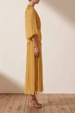 Shona Joy Iris Cut Out Backless Midi Dress Saffron Yellow Size 10 for rent on The Volte - image 4