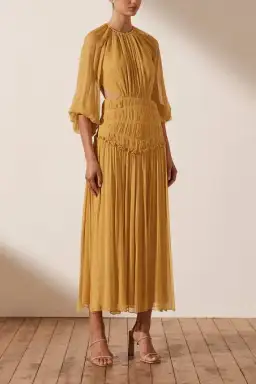 Shona Joy Iris Cut Out Backless Midi Dress Saffron Yellow Size 10 for rent on The Volte - image 2