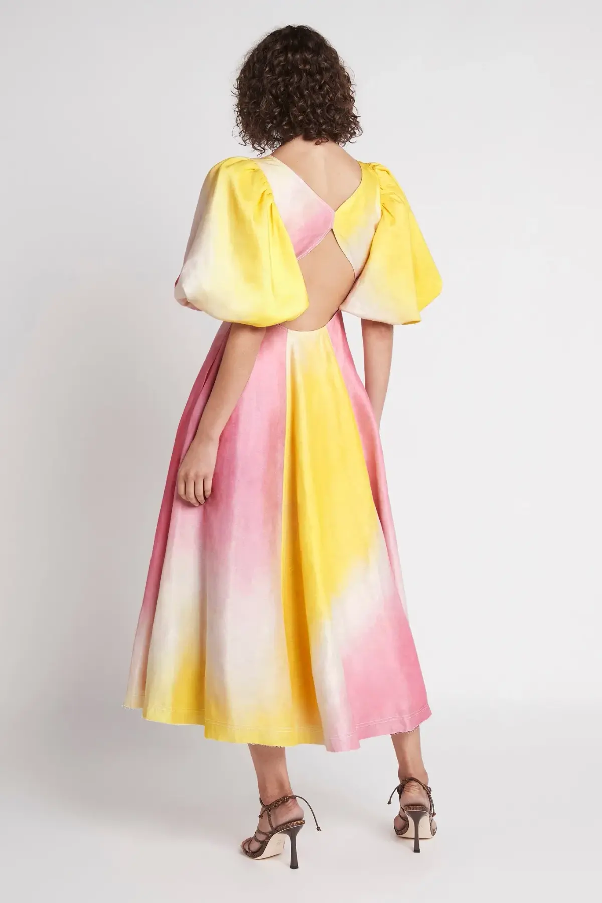 Aje Cloud Burst Midi Dress Tie Dye Pink Size AU 6 - Image 2