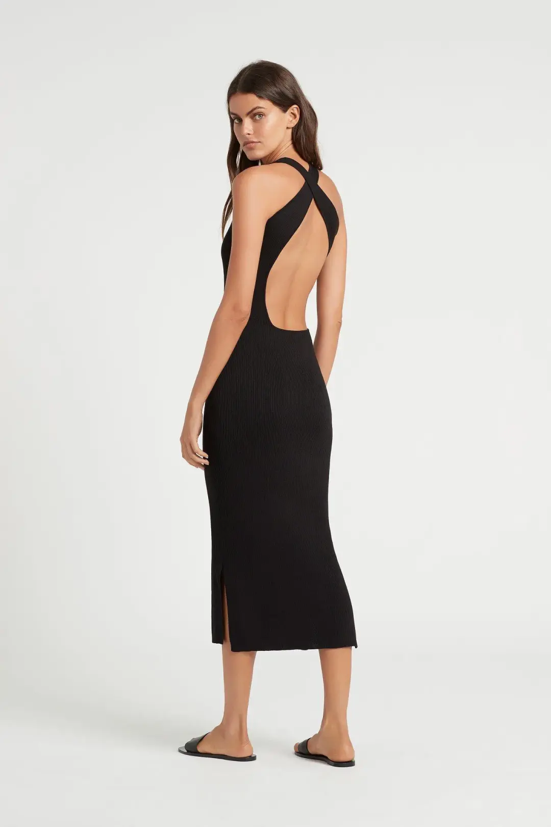 Sir the Label Marcelle Open Back Dress Black Size 1 for rent on The Volte - main image