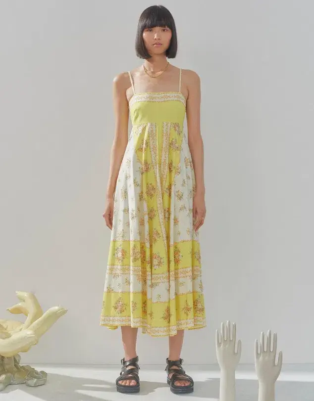 Alemais Catalina Midi Dress Yellow Size 8 - Image 1