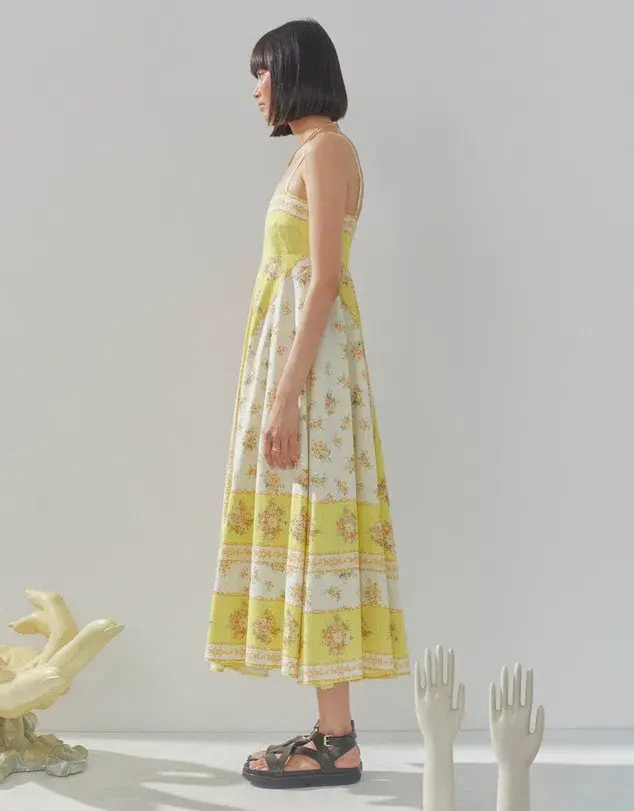 Alemais Catalina Midi Dress Yellow Size 8 - Image 2