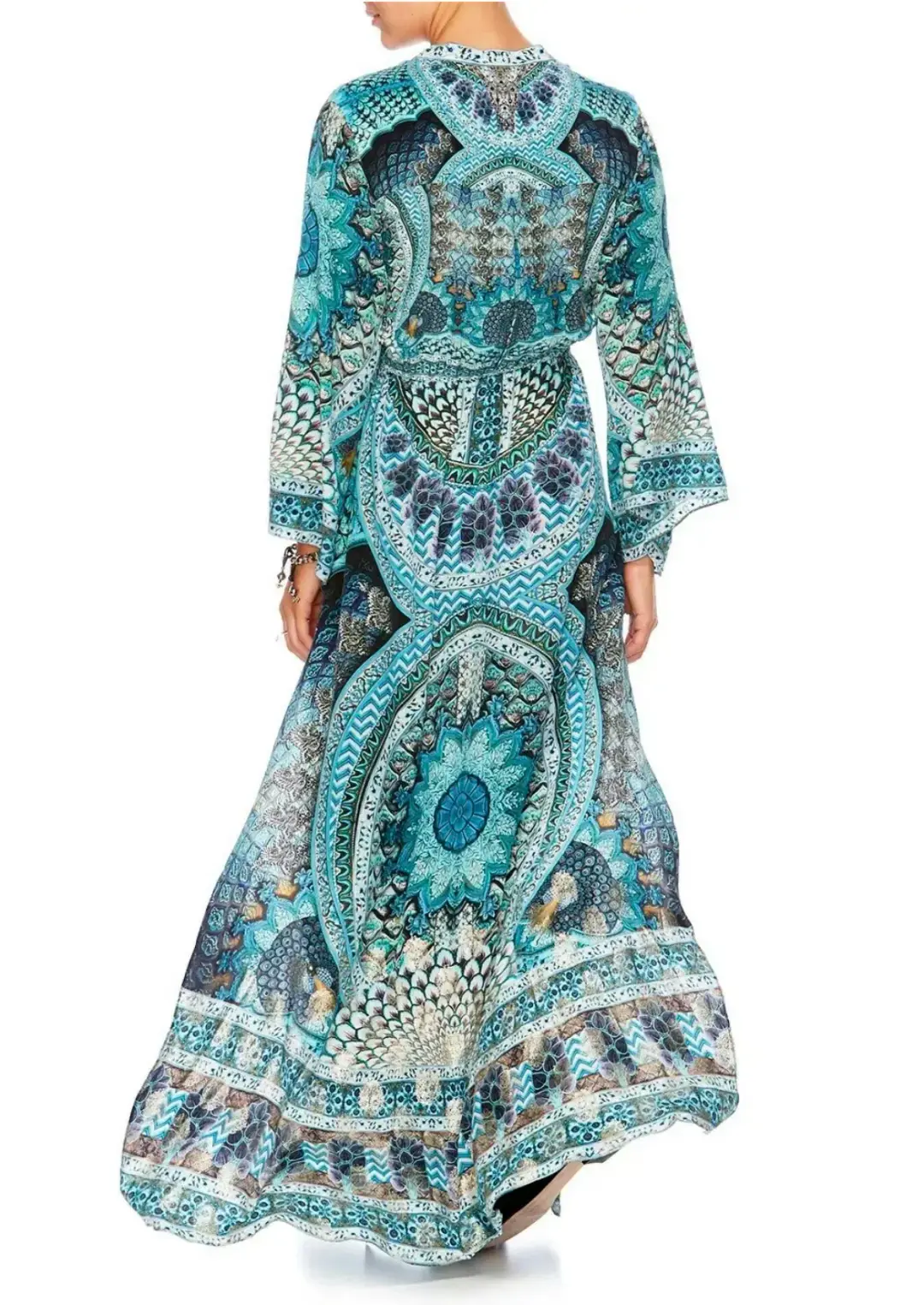 Camilla Drawstring Button Up Dress Turn On The Charm Print Size L for rent on The Volte - main image