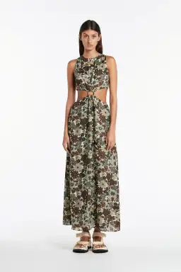 Sir the Label Constantine Cut Out Midi Dress Print Size AU 10 for rent on The Volte - image 1