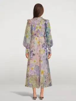 Zimmermann Rhythmic Shirred Midi Dress Floral Size 1 / Au 10 for rent on The Volte - image 2