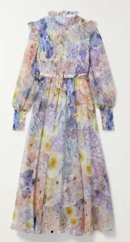 Zimmermann Rhythmic Shirred Midi Dress Floral Size 1 / Au 10 for rent on The Volte - image 3