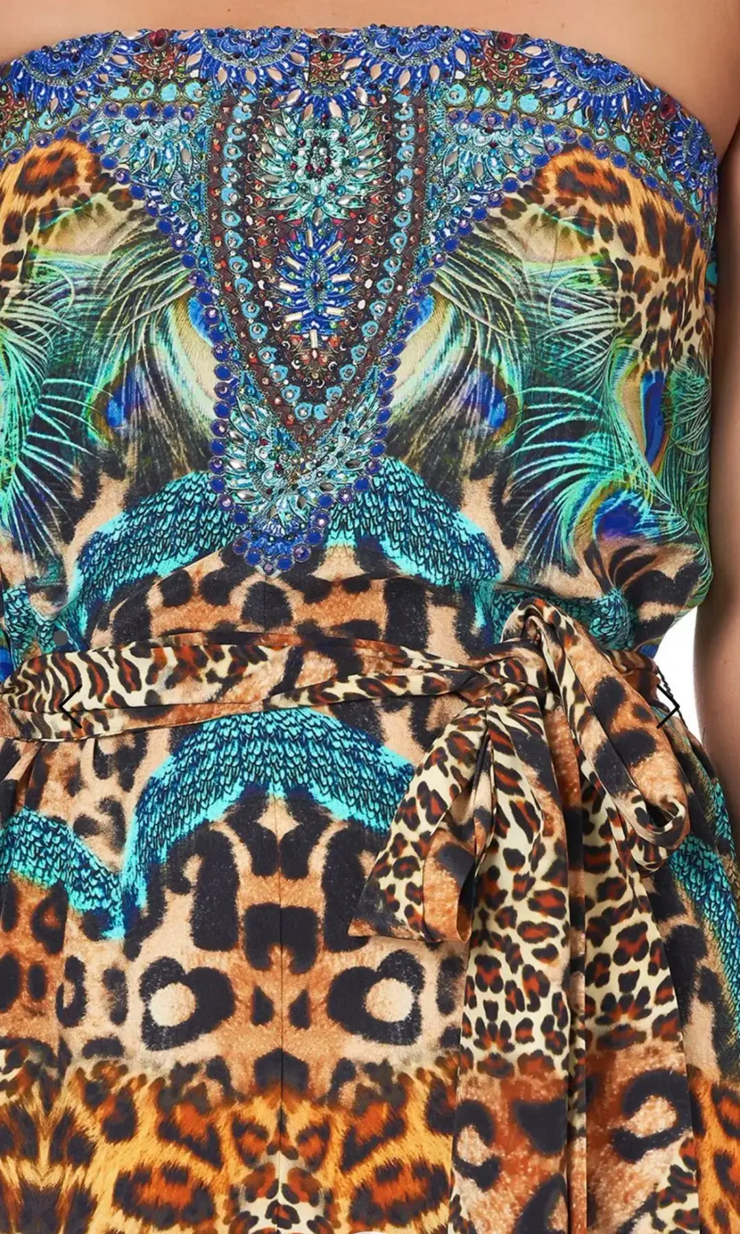 Camilla Mother Xanadu Tie Waist Strapless Jumpsuit Print Size XL for rent on The Volte - main image