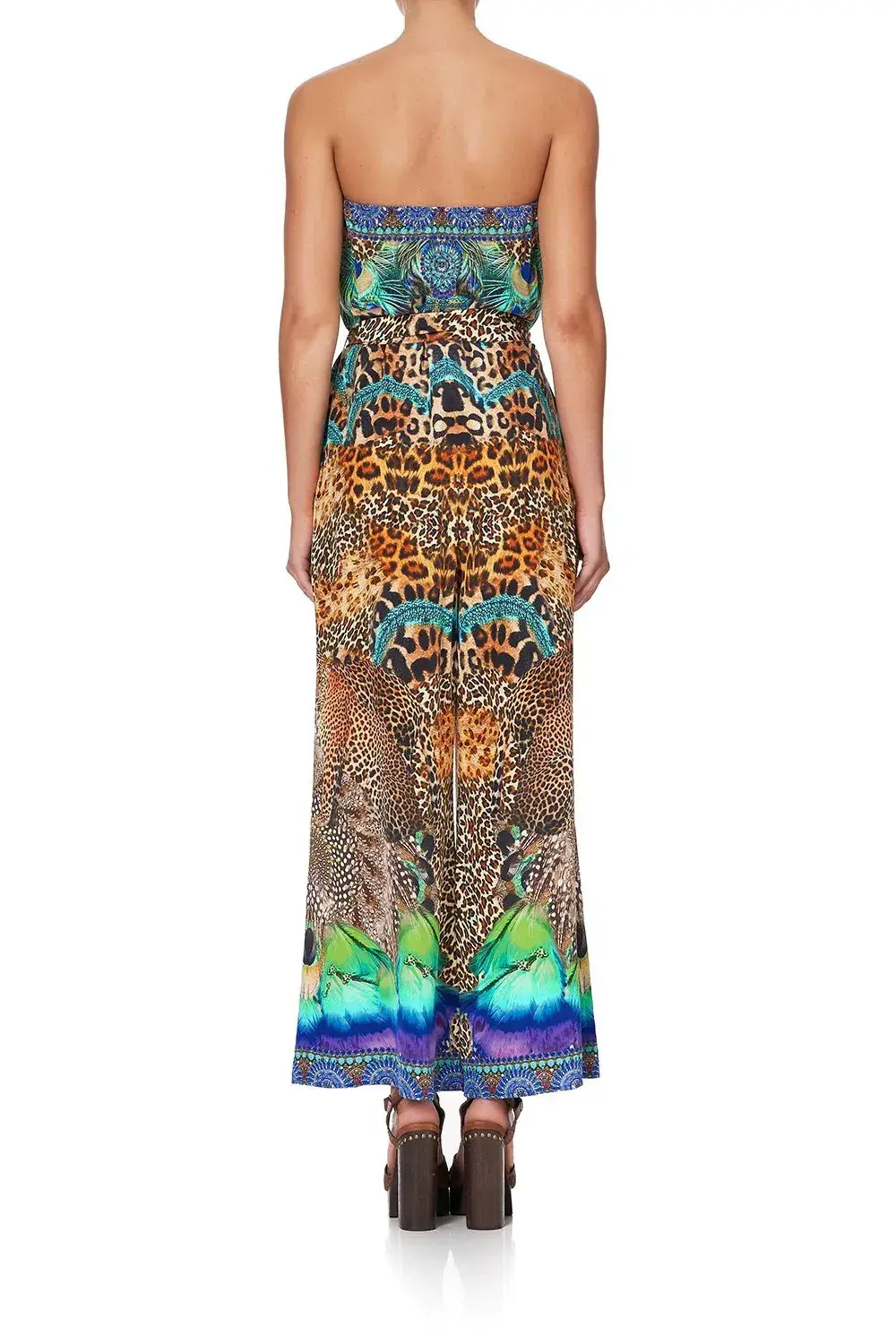 Camilla Mother Xanadu Tie Waist Strapless Jumpsuit Print Size XL for rent on The Volte - main image